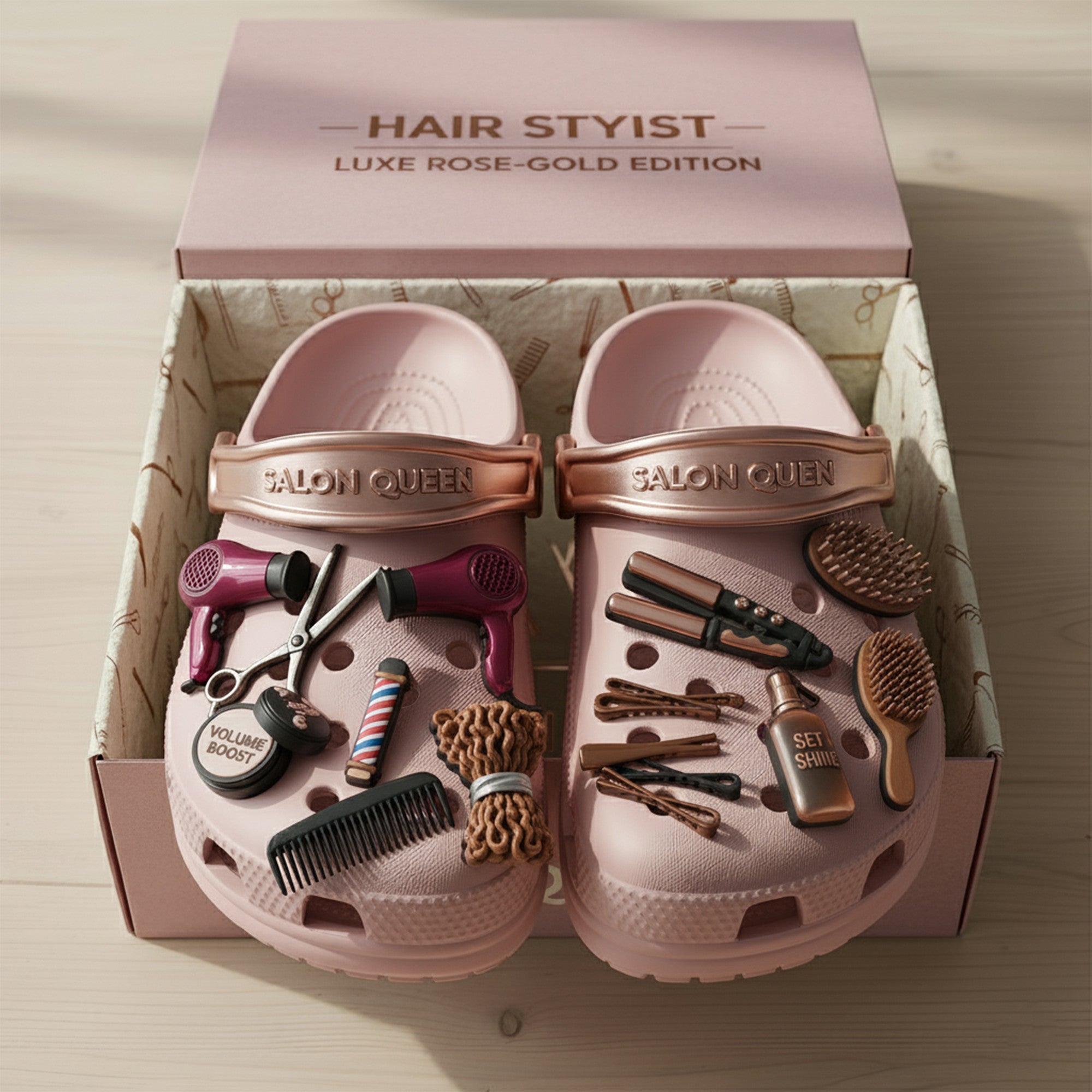 PREMIUM Hair Stylist CLOGS WITH CHARMS LNTH