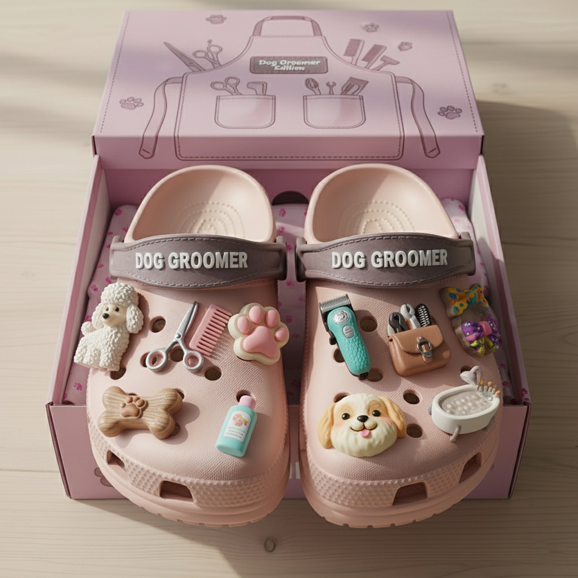 PREMIUM Dog groomers CLOGS WITH CHARMS LNTH