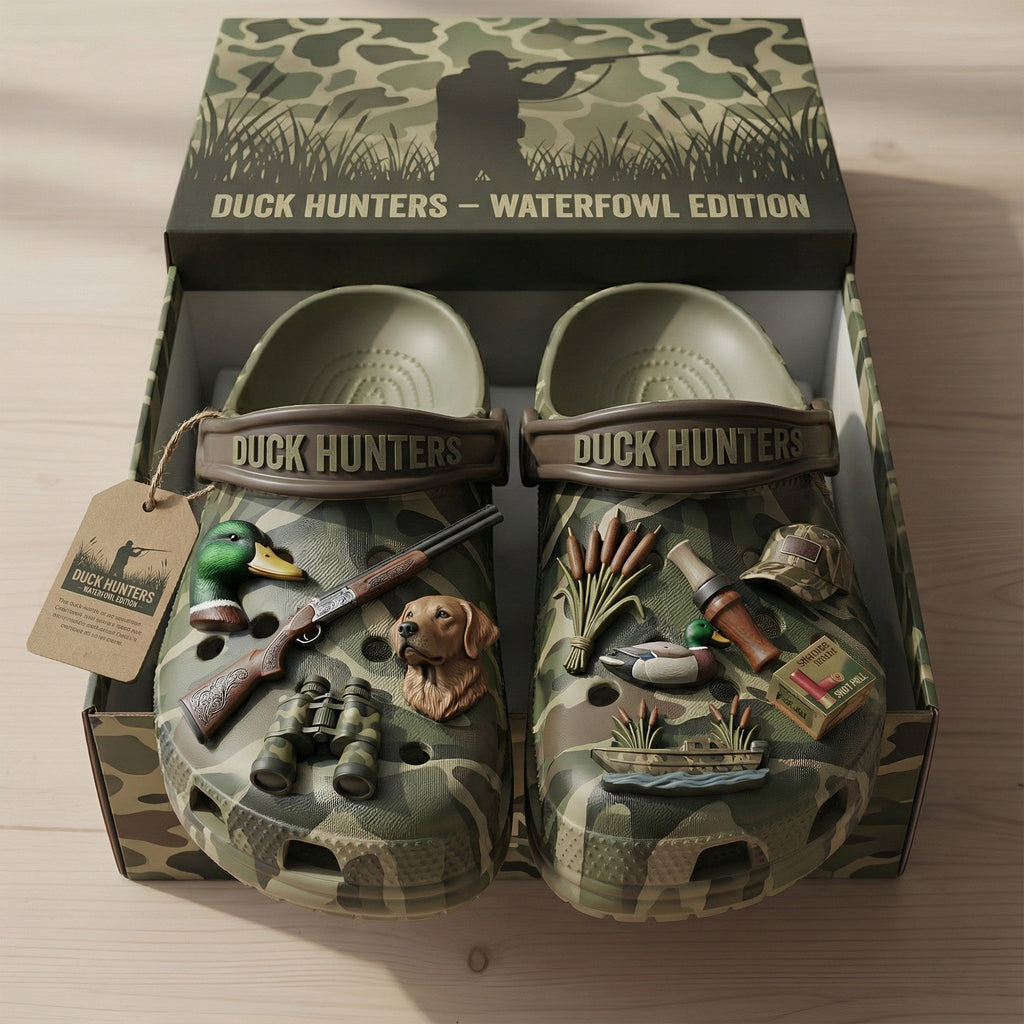 PREMIUM Duck Hunters CLOGS WITH CHARMS LNTH
