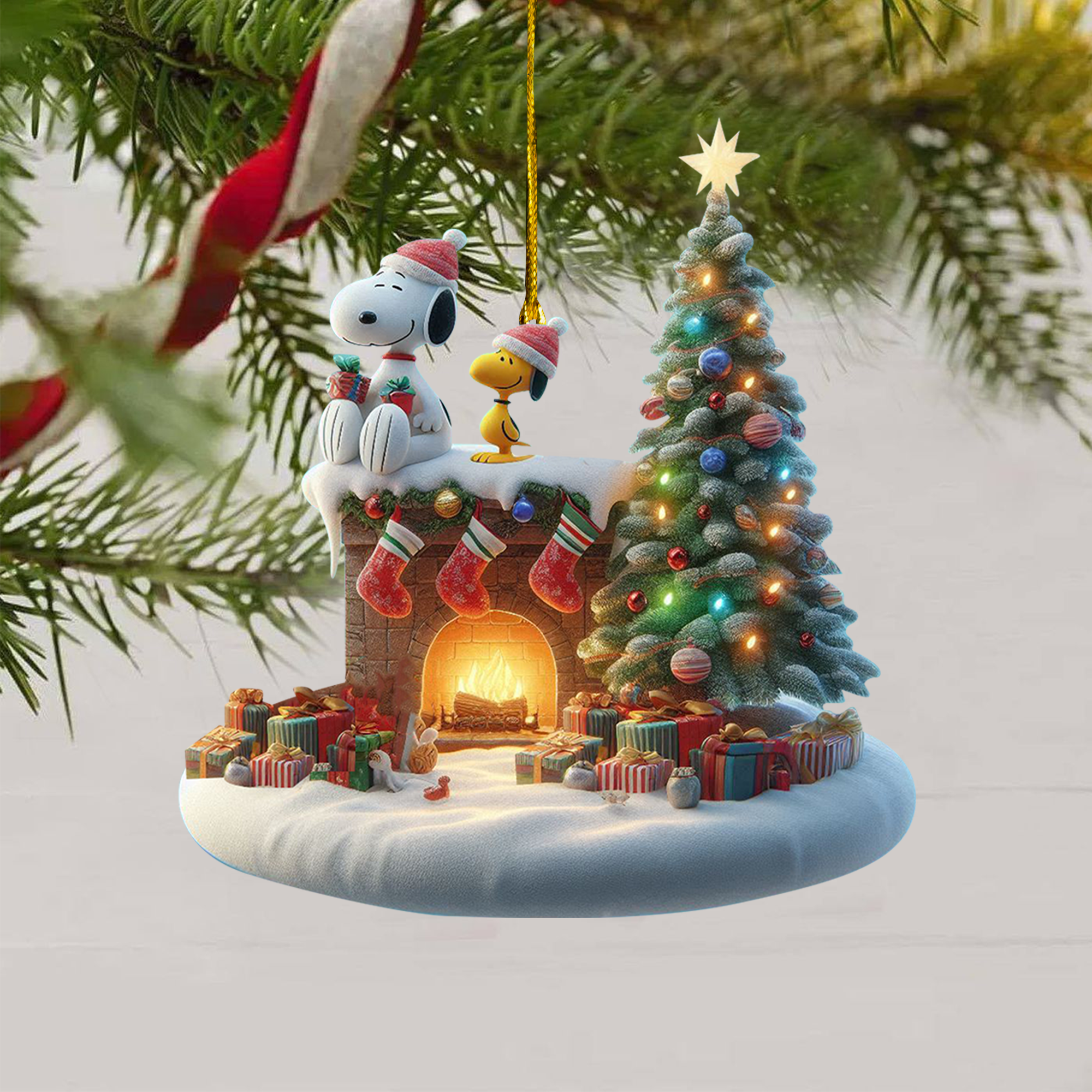 COMBO SNPY CHRISTMAS TREE TOPPER WITH ORNAMENT DAT
