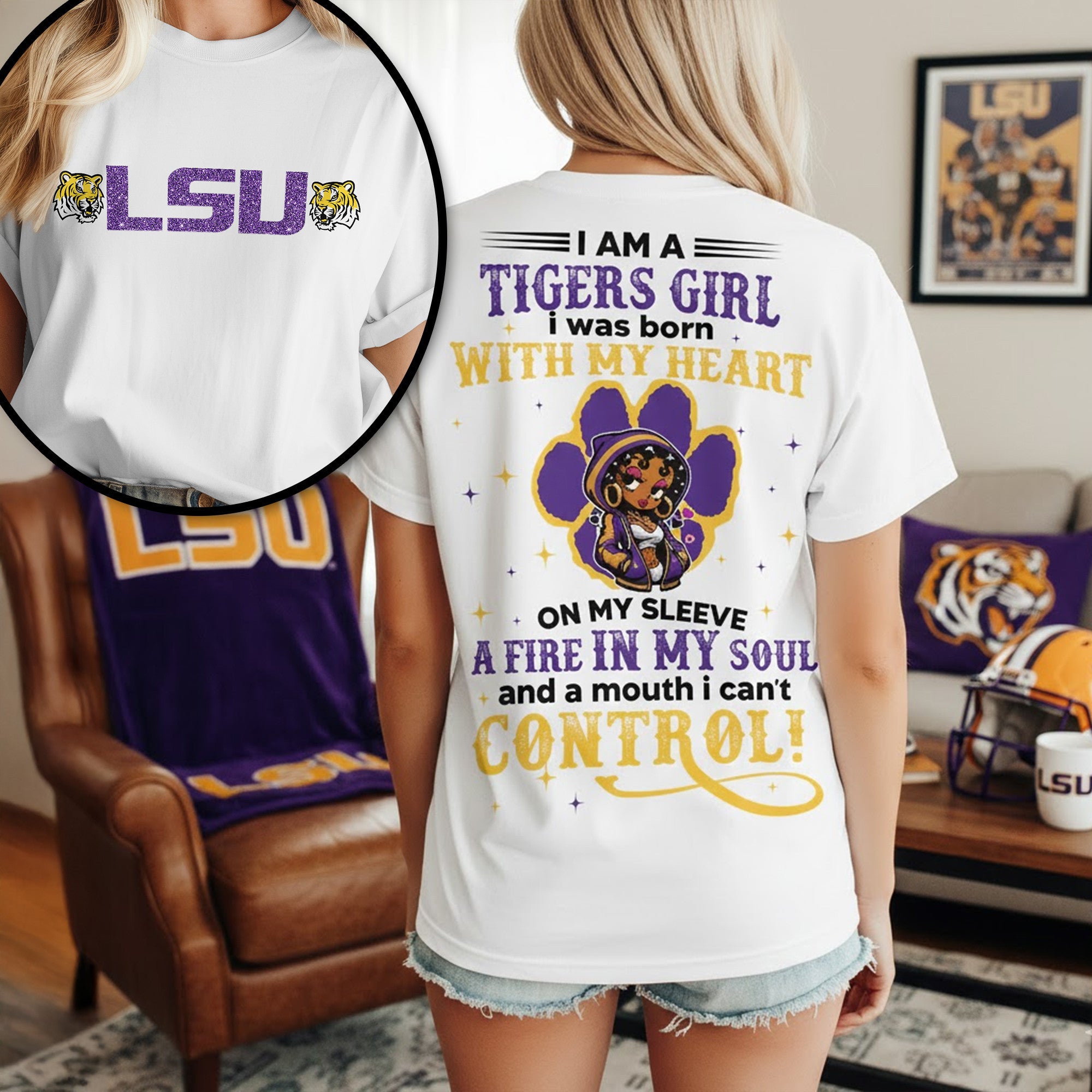 PREMIUM LSU GIRL FAN 3D SHIRT TNSM