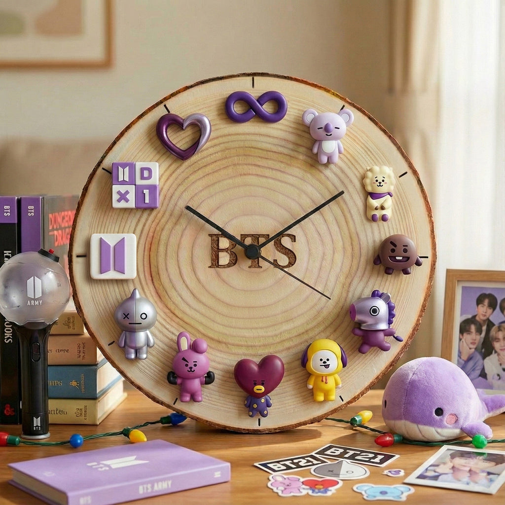 BTS Wooden Wall Clock HTTT